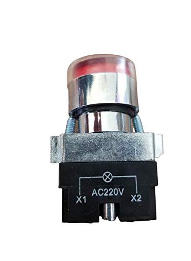 KAMCON? 22MM Momentary Illuminated Push Button Switch Red Green 1NO 1NC Metal Head X1&X2 AC 220 V (1, RED) - Image 3
